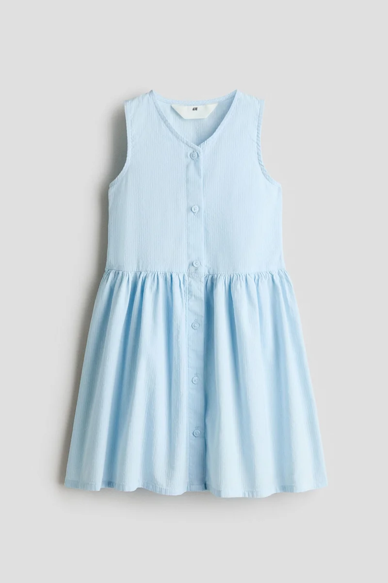 اتش اند ام فستان بدون أكمام من نسيج مجعد